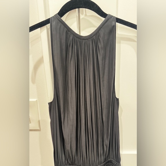 Ramy Brook Dark Grey Sleeveless Pleated Midi Dress - Picture 2 of 8